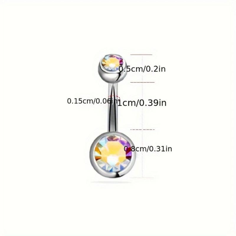Glamorous Stainless Steel Belly Rings with Rhinestones for a Dazzling Summer Look