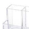 Transparent Acrylic Pen Holder 3 Compartment Large Capacity Students Desktop Storage Organizer for S