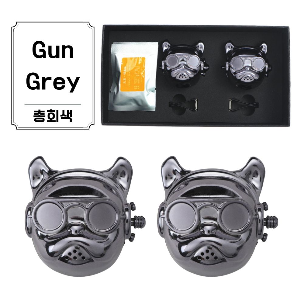 2PCS Bulldog Decoratio Black Cherry Luxury Brand Vent Fan Car Airvent Outlet Clip Interior Vehicle Decoration Car Tuyere
