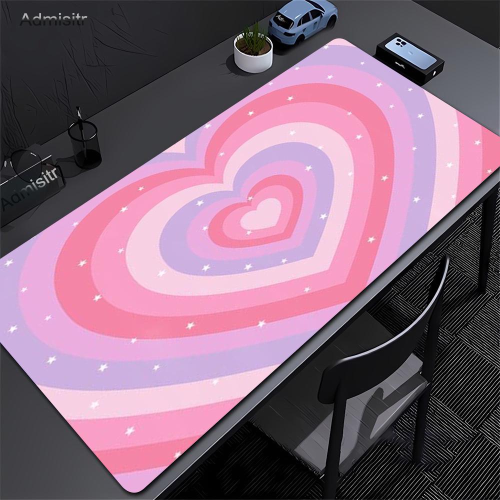 Minimalist Love Heart Wave Mouse Pad Large Office Natural Rubber Desk Mat Waterproof Desktop Keyboard Deskmat Gaming Mousepad
