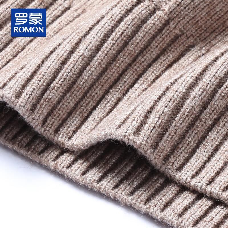 ROMON Men's Cashmere Blend Hooded Knit Zipper Cardigan