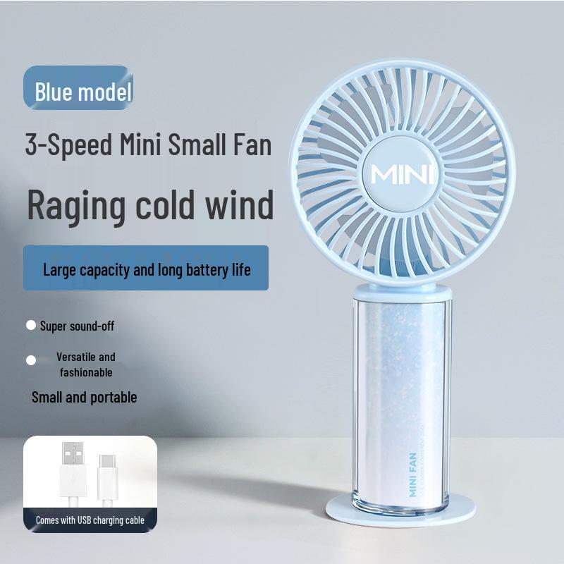 

Handheld Transparent Mini Macaron Fan with Three Speeds, USB Rechargeable Battery, Ideal Summer Gift 17 x 8.3 x 5.2 cm