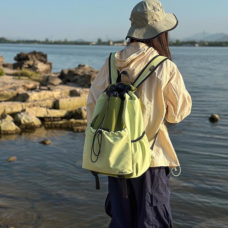 Schoolbag Drawstring Bundle Casual Backpack Outdoor Sports Short Trip Large Capacity Backpack Trendy Versatile Storage Bag