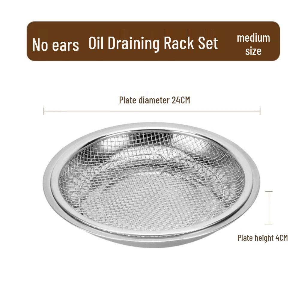 304 Stainless Steel Oil Filter Mesh Frying Basket and Draining Tray