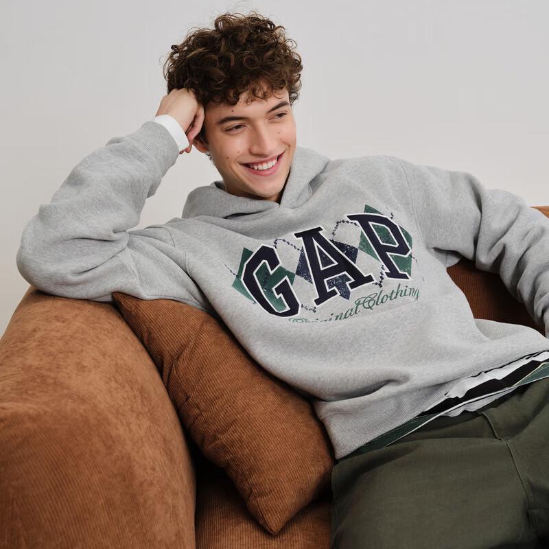 GAP Unisex Logo Heavy Fleece Loose Hoodie