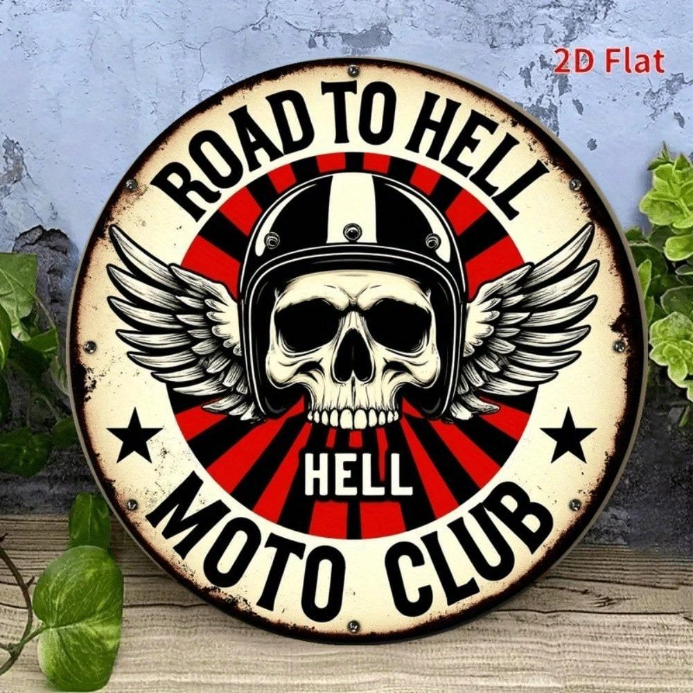 Vintage Motorcycle Helmet Wings Metal Tin Sign 8x8 Inch Waterproof Wall Decor For Home Bar Cafe Garage