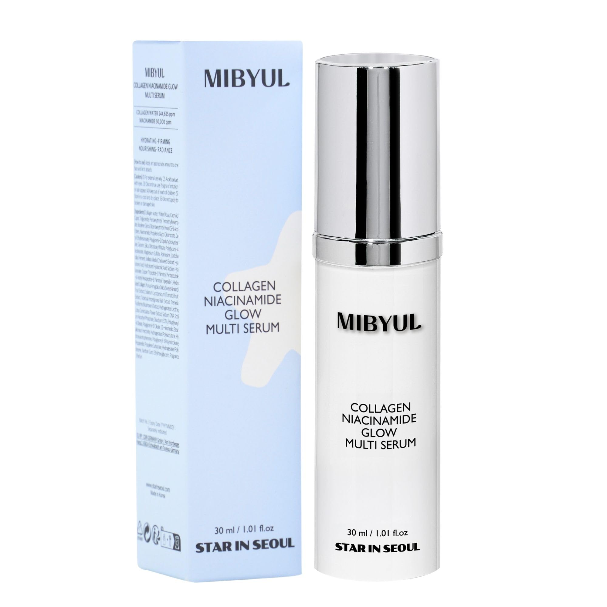 

[STAR IN SEOUL] MIBYUL COLLAGEN NIACINAMIDE GLOW MULTI SERUM, 30ml, Whitening, Moisturizing, Firming, Pore Care, Anti-aging, Korean Skincare Face
