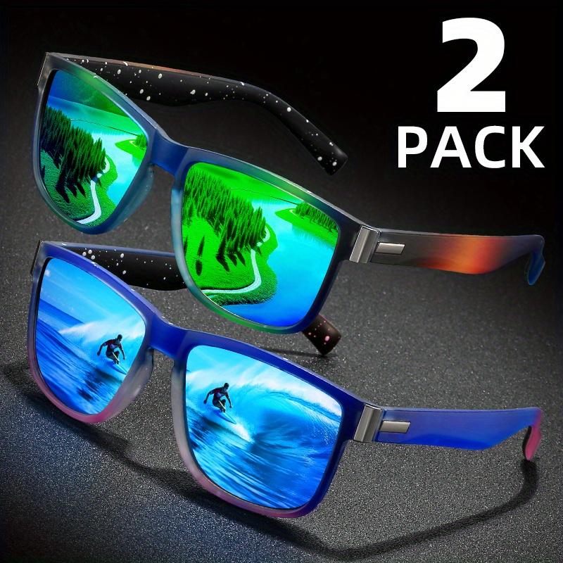 

2 шт. Классические квадратные поляризационные спортивные очки, Унисекс градиентный дизайн, Необходимые для моды, Без батареи