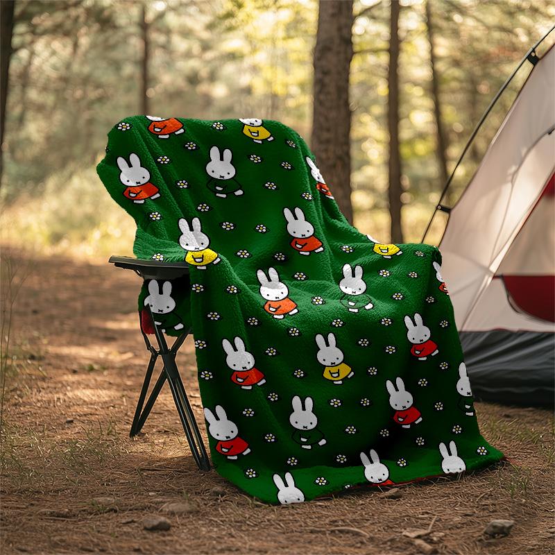 1pc Miffy1 Theme Blanket - Digital Print, Polyester, Cozy for All Seasons, Perfect for Outdoor, Camping, and Travel