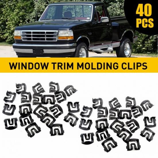 40pcs Front Windshield Rear Window Reveal Molding Moulding Clips Trim For Ford