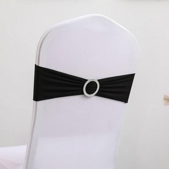 10Pcs Polyester Chair Back Tie Reusable Nostalgic Bowknot Stretch Band Decoration