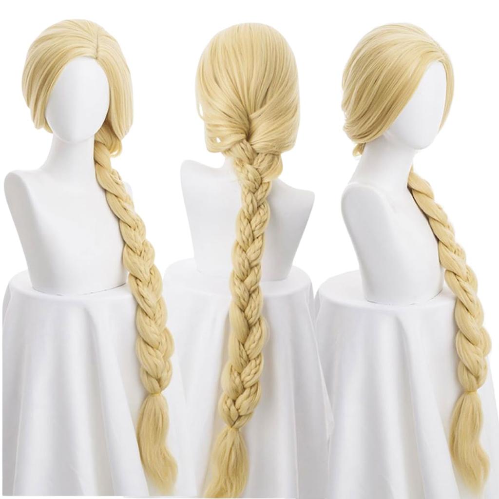 Monoii Rapunzel Wig with Wig Net, Cosplay, Halloween, Princess, Long Blonde Wig
