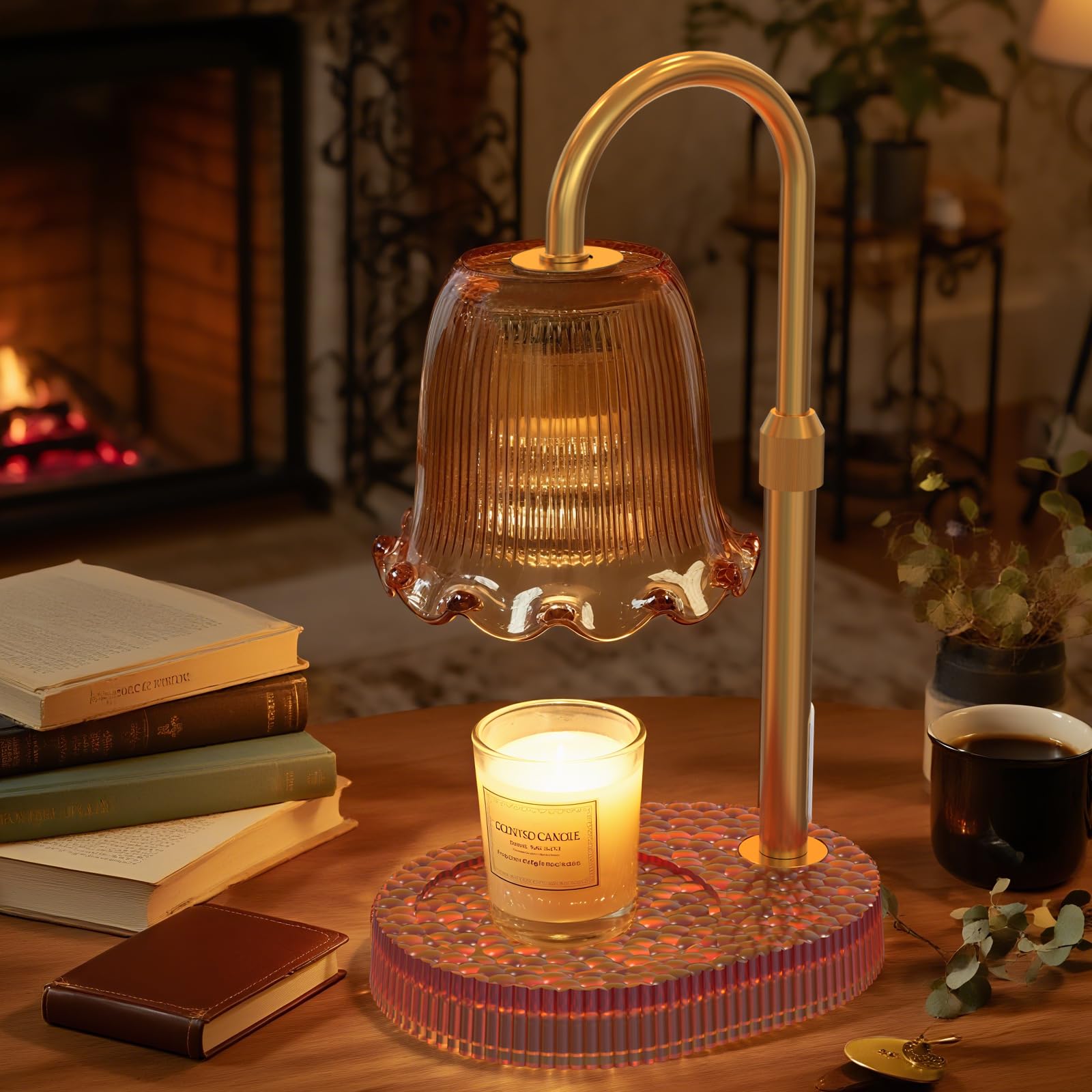 

Height-Adjustable Candle Warmer Lamp - 4-Level Dimming, Timer Function, Stylish Design (Multiple Colors)