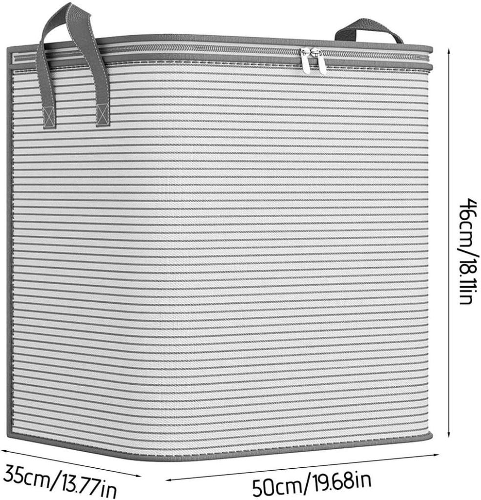 1Pc Portable Large Capacity Quilt Storage Bag Foldable Cute Strip Pattern Clothes Organizer Perfect Home Moving Storage Bag