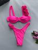 OFTBUY 2025 New Summer Sexy Color Style Swimsuit Women 2 Pieces Bikini Set Removable Bra Tight Beach Swimwear Female