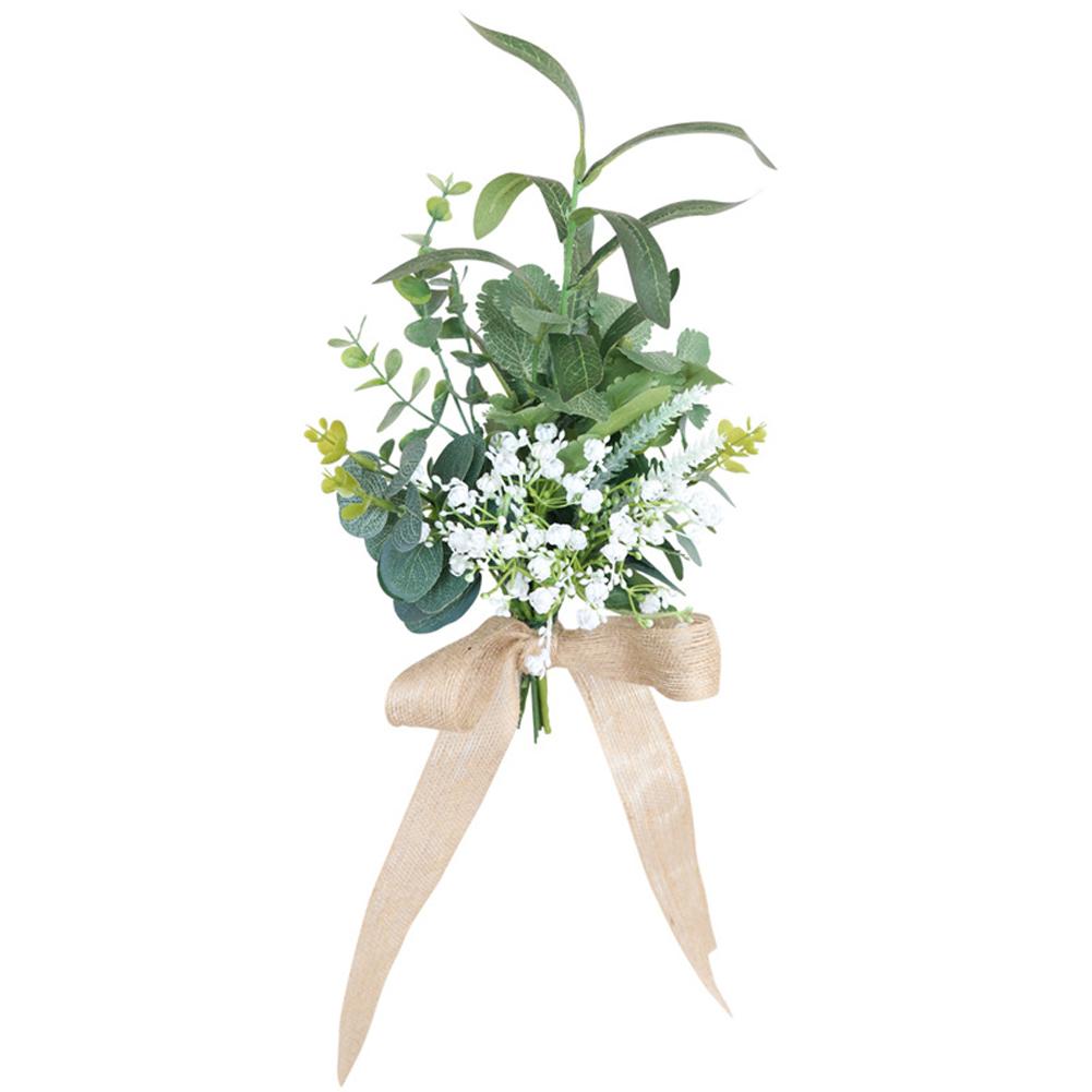 

Outdoor Wedding Chair Back Flower Eucalyptus Leaves Bow Aisle Flower Arrangement For Weddings Church Ceremony Party Chair Decor babysbreath#0