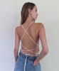 Daiaegeuneol Back Strap Crochet Knit Top (White)