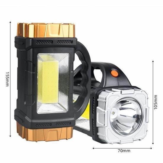 Portable Lamp Solar Flashlight with Handle USB Rechargeable 7 Modes High Lumens IPX5 Waterproof LED Work Light Camping Torch