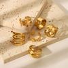 Gold Color Stainless Steel Openable Rings For Women Geometric Layered Figure Accessory