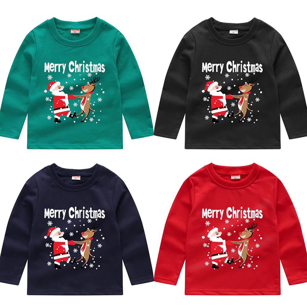 Baby Christmas Sweatshirt Toddler Girls Boys Sweater Pullover Long Sleeve Shirts Top Crewneck Blouse