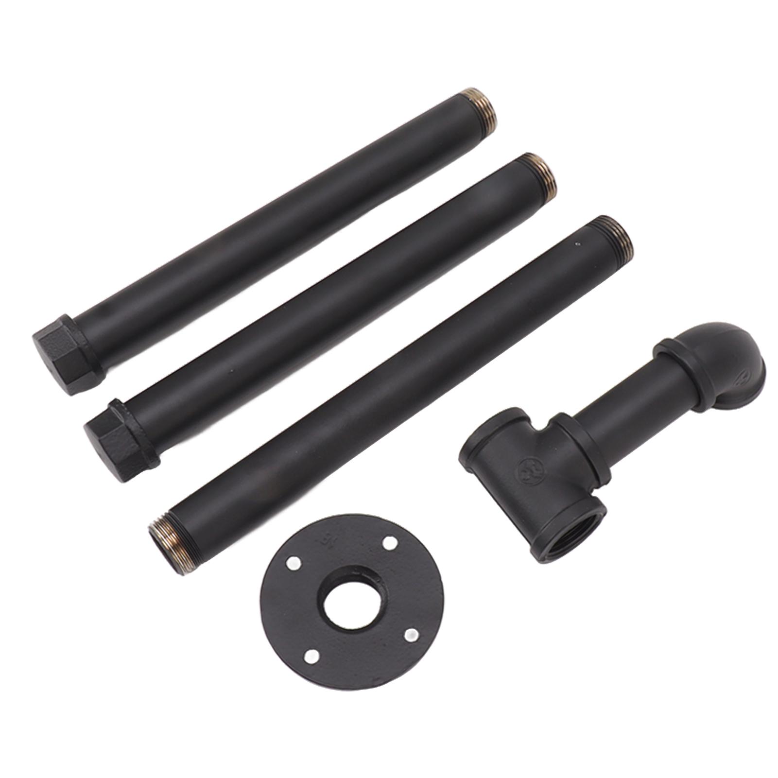 Konnwei Black Wall Mount Clothes Rack Floating Iron Pipe Coat Hat Rack Multifunctional Clothing Hanger