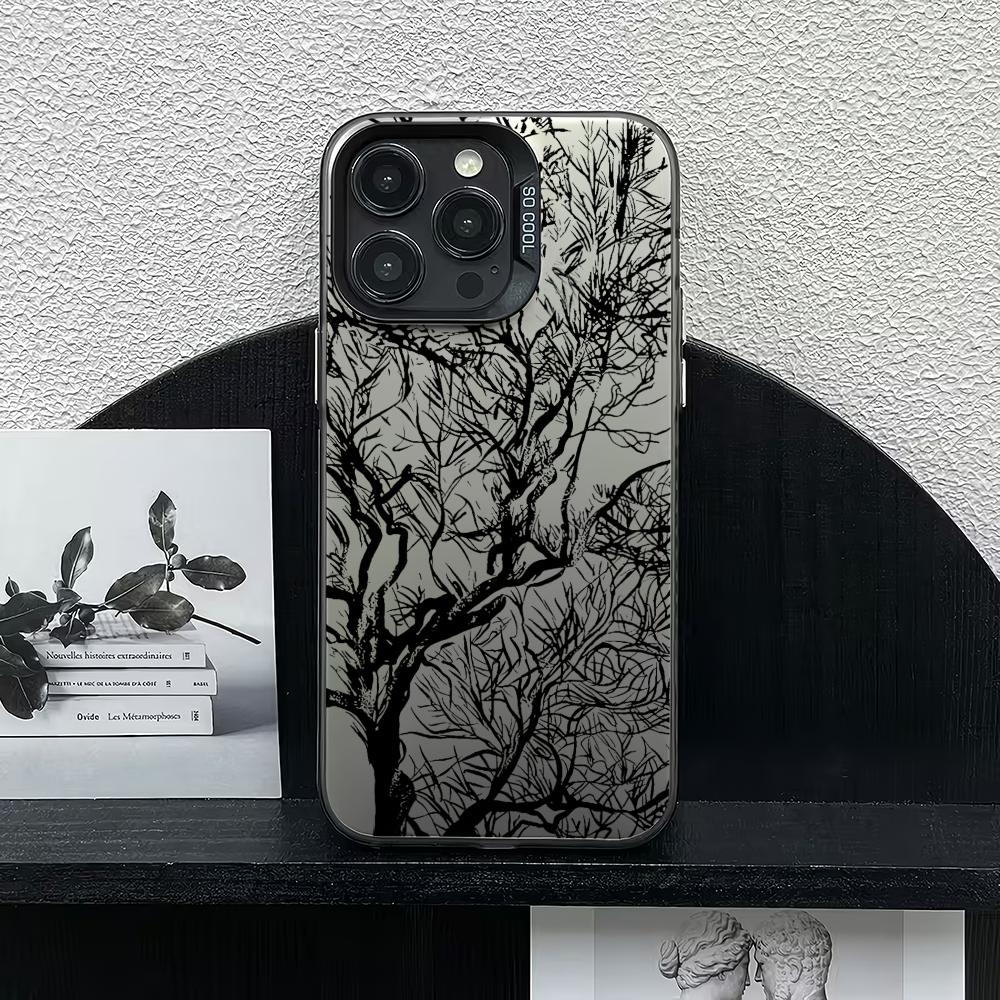 Branch Fork Design Pattern Phone Case Suitable for iPhone 17 16 15 14 13 12 11 Pro/Max/Plus Anti Drop and Shockproof Back Cover