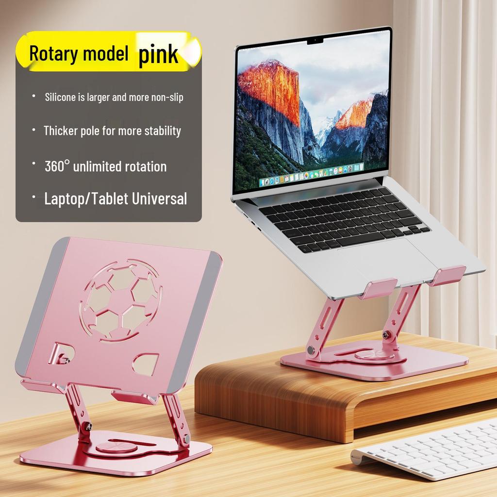 All-Metal Adjustable Rotating Phone and Tablet Stand, 720° Rotation with Self-Cooling Design