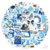 50Pcs/Set Blue Merry Christmas Series 03 Stickers DIY Fashion Waterproof Doodle Decals Stickers