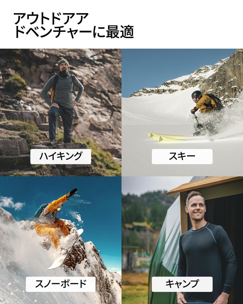 DANISH ENDURANCE Merino Wool Base Layer Set for Extreme Cold Size S Men's Weather, Black,