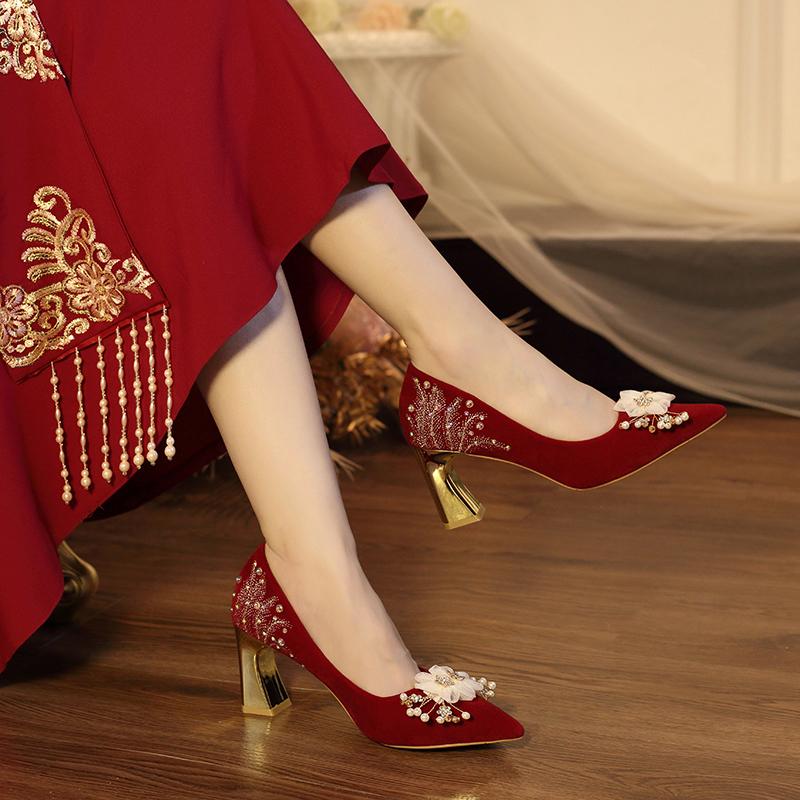 Fashion New Women Pumps Wedding High Heels Shoes Comfortable Lightweight Sole Non-Slip ) Floral Patterned Strapless Sandals Formal