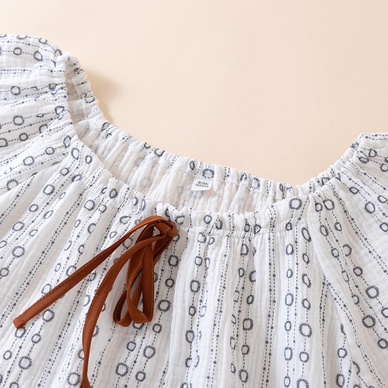 2026 Neues Sommer-Damen-Pyjama-Set 100% Baumwollkrepp Kurzarm-Shorts Zweiteiliges Set Böhmischer Stil Kühle Freizeit-Hauskleidung
