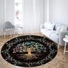 World Tree Round Area Viking Norse Mythology Print Round Rug Living Room Bedroom Floor Mat Game Room Esports Room Decoration