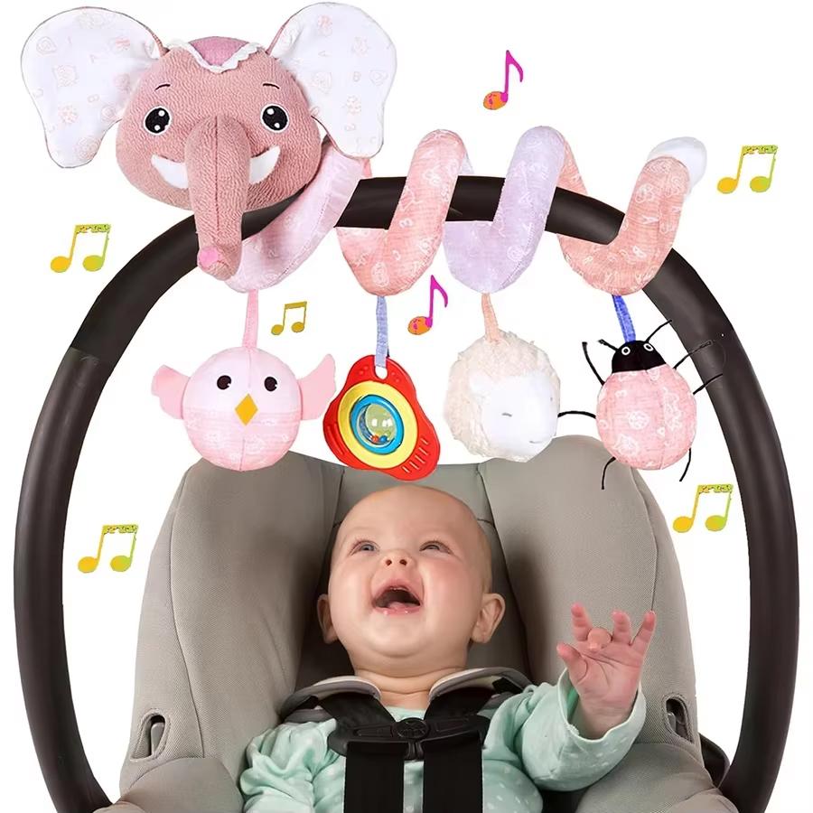 Autostoel Speelgoed voor Baby's 0-6 Maanden Jongens Meisjes Pasgeboren Speelgoed Kinderwagen Speelgoed Autostoel Speelgoed Hangend Speelgoed Muziek Rammelaar Baby Speelgoed