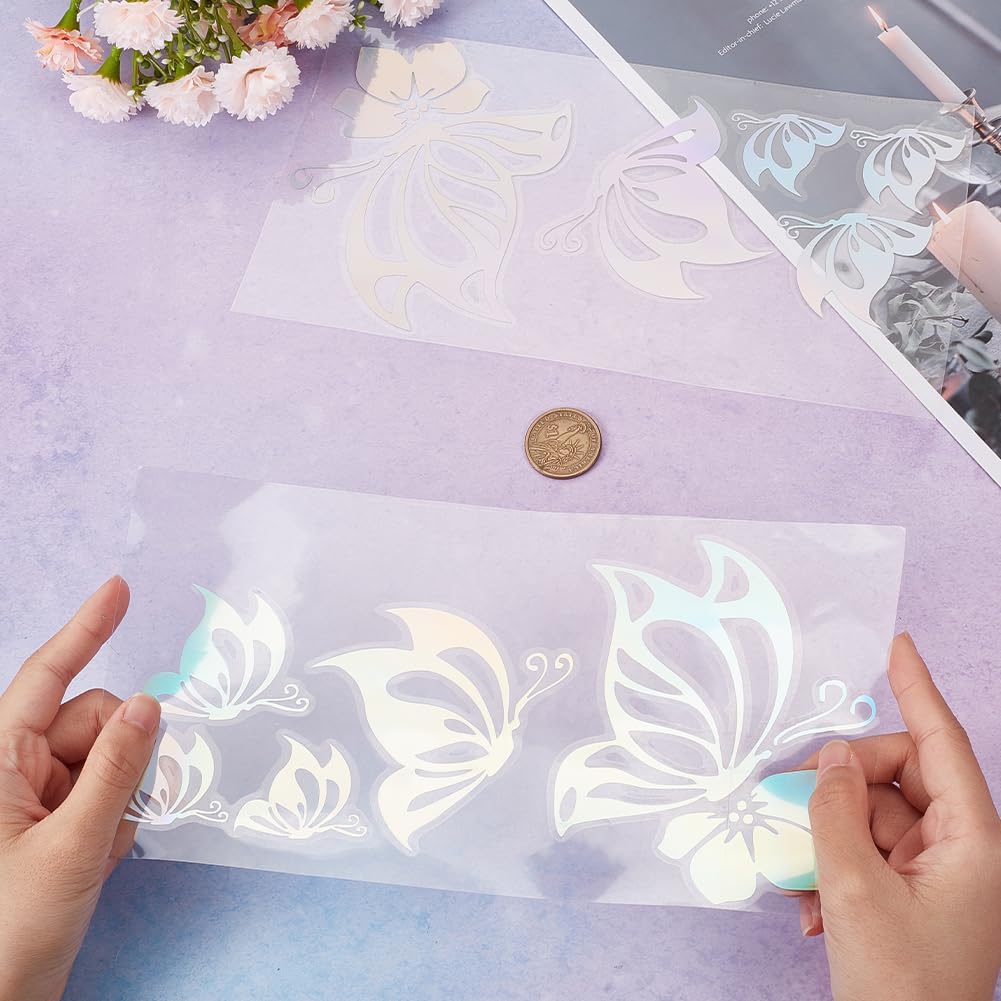 GORGECRAFT 2 Sheet Butterfly Car Decal Set Butterfly Vinyl Waterproof Sticker Women Car Stickers and Reflective Decals for Car Bumper Window Laptop