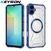 KEYSION Transparent Magnetic Case for Samsung A06 A05 Silicone+PC Heavy Duty Shockproof Phone Back Cover for for Galaxy A05 A06