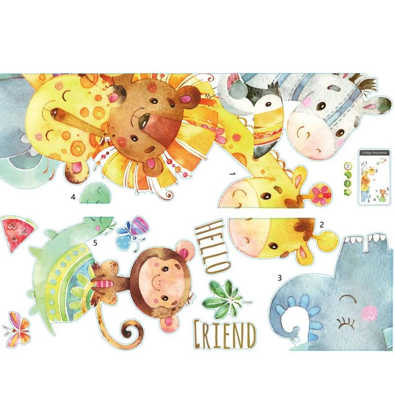 Naklejki dla dzieci Naklejka na ścianę do pokoju Sztuka ścienna Mural Zdejmowana Dekoracja dla dzieci Małpa Zwierzęta DIY Kreskówka Praktyczne