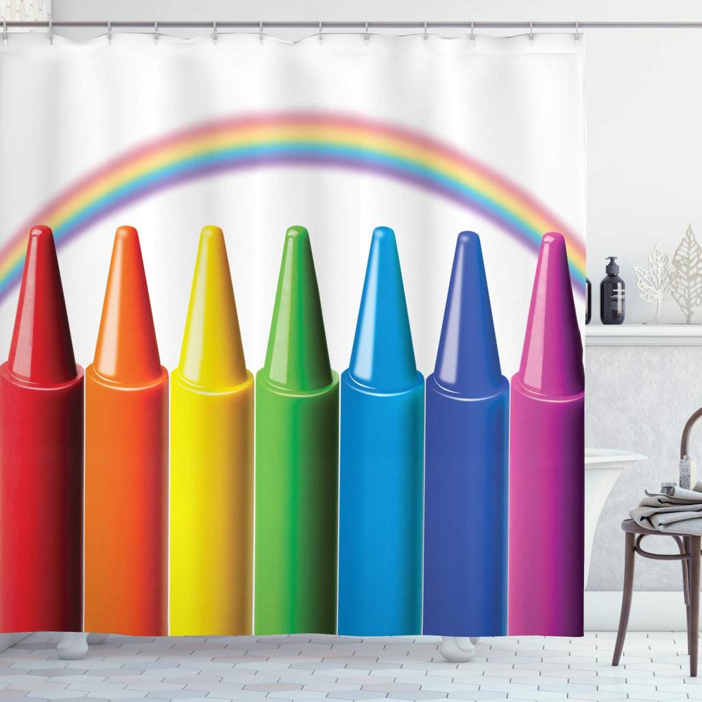 Splashing Graffiti Shower Curtain Fluid Rainbow Color Paint Style Polyester Waterproof Fabric Bath Curtains For Art Home Decor