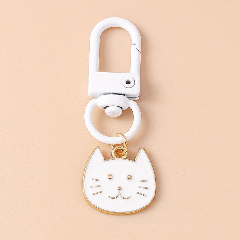 Cute Enamel Cat Key Chain Cartoon Animal Key Ring Pendants Key Holder Women Girls Handbag Accessories Jewelry Gifts