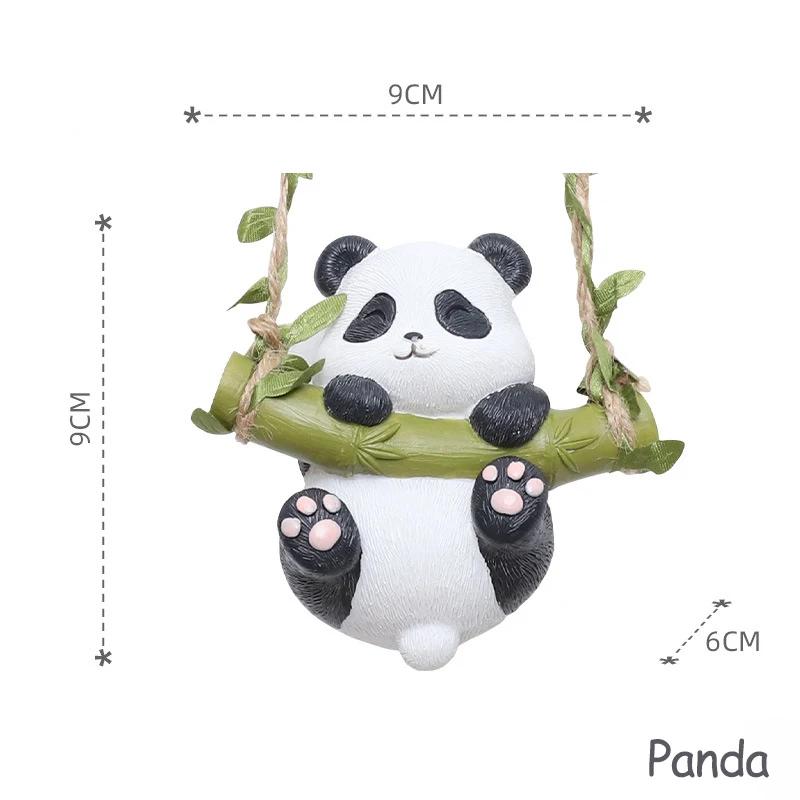 

Swing Panda Statue, Hanging Animal Ornament, Swinging Kitten Puppy Koala Figurine for Lawn Garden Courtyard Terrace Patio Tree
