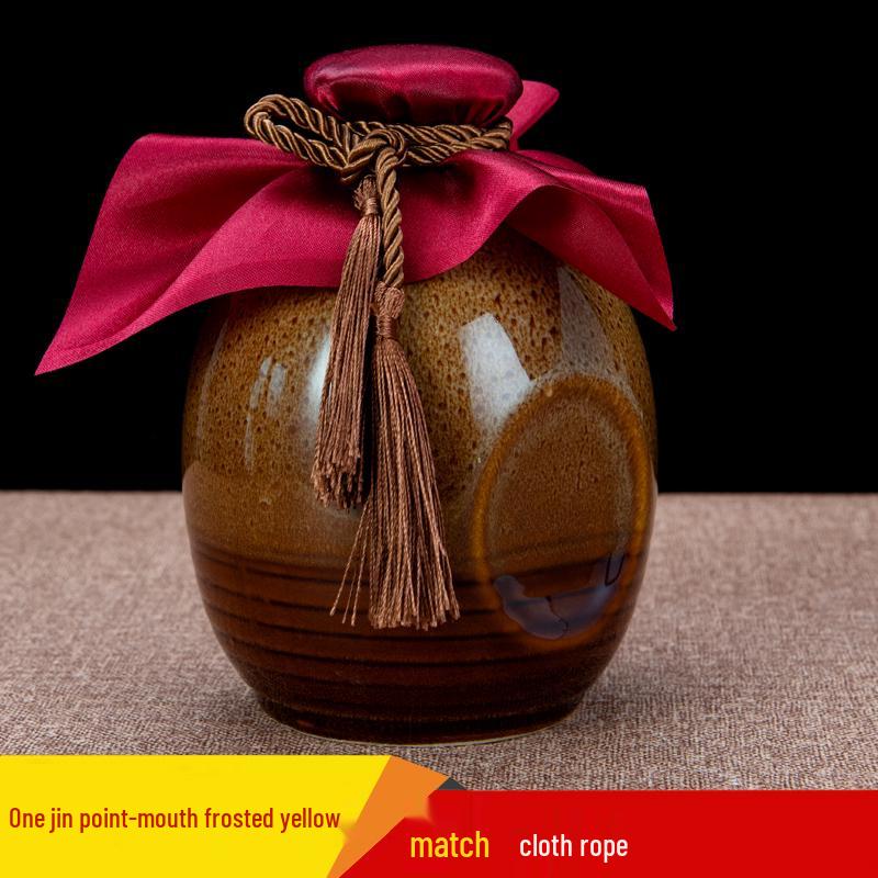 Sealed Ceramic Wine Bottle for Home, Cellar Storage, Decoration, Empty Jar Ornament
