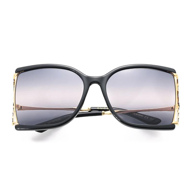 Gucci Plastic Sunglasses Glasses Women's Black Gold