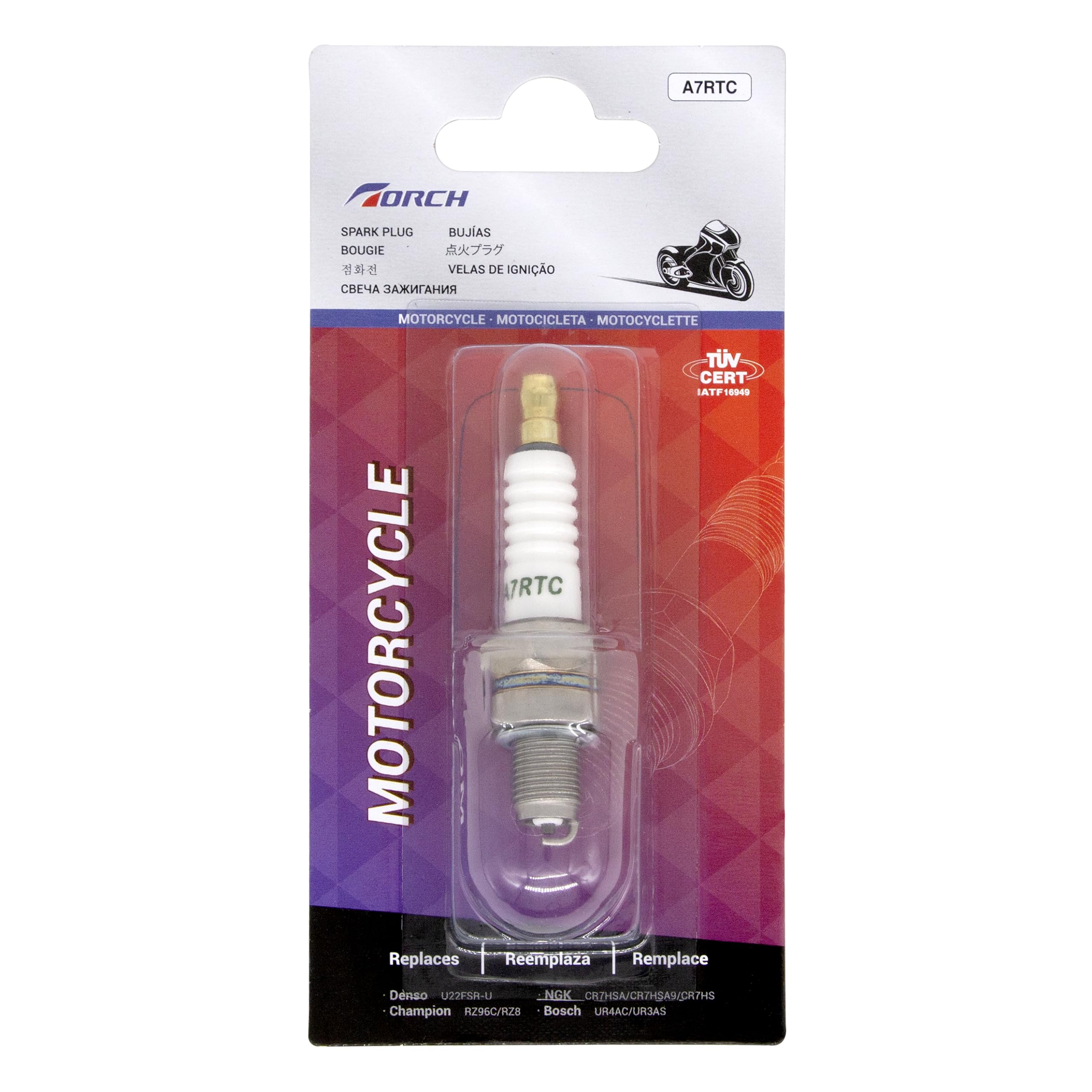 

TORCH A7RTC Universal Plug 1pc (Separate Type/with Terminal) NGK [4549] CR7HSA [4629] C7HSA Plug, DENSO [4008] U22FSR-U [5383] IUF22 Plug
