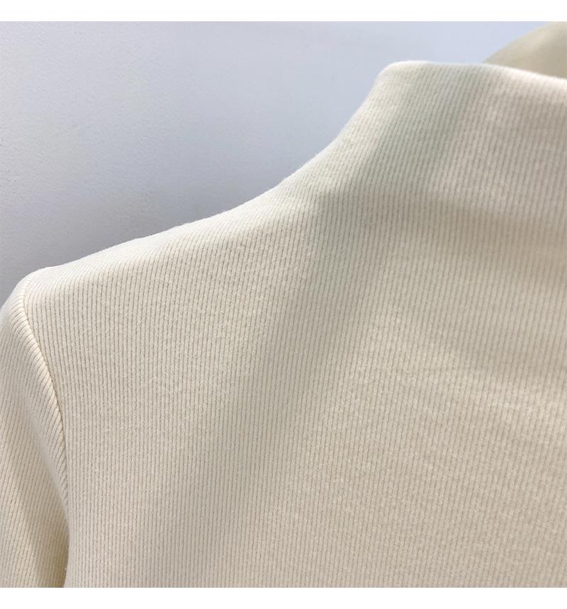 Women's Slim Fit German Velvet Turtleneck Long Sleeve Top - Fall/Winter, Figure-Flattering, Ins Style