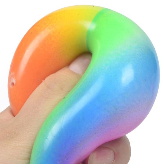 Stress Relief Flour Ball Toy Rainbow Color Changing Stress Ball Fidget Toy Home Office Desk Toy Decompression Gadget
