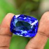 Lab-Created Blue Tanzanite Loose Gemstone Tanzanian 59 Ct Cushion Cut for Jewelry Making and Crafts