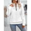 Ladies, Casual, Collar Zipper, Long Sleeved Hoodie, Women's Clothing, T-shirt