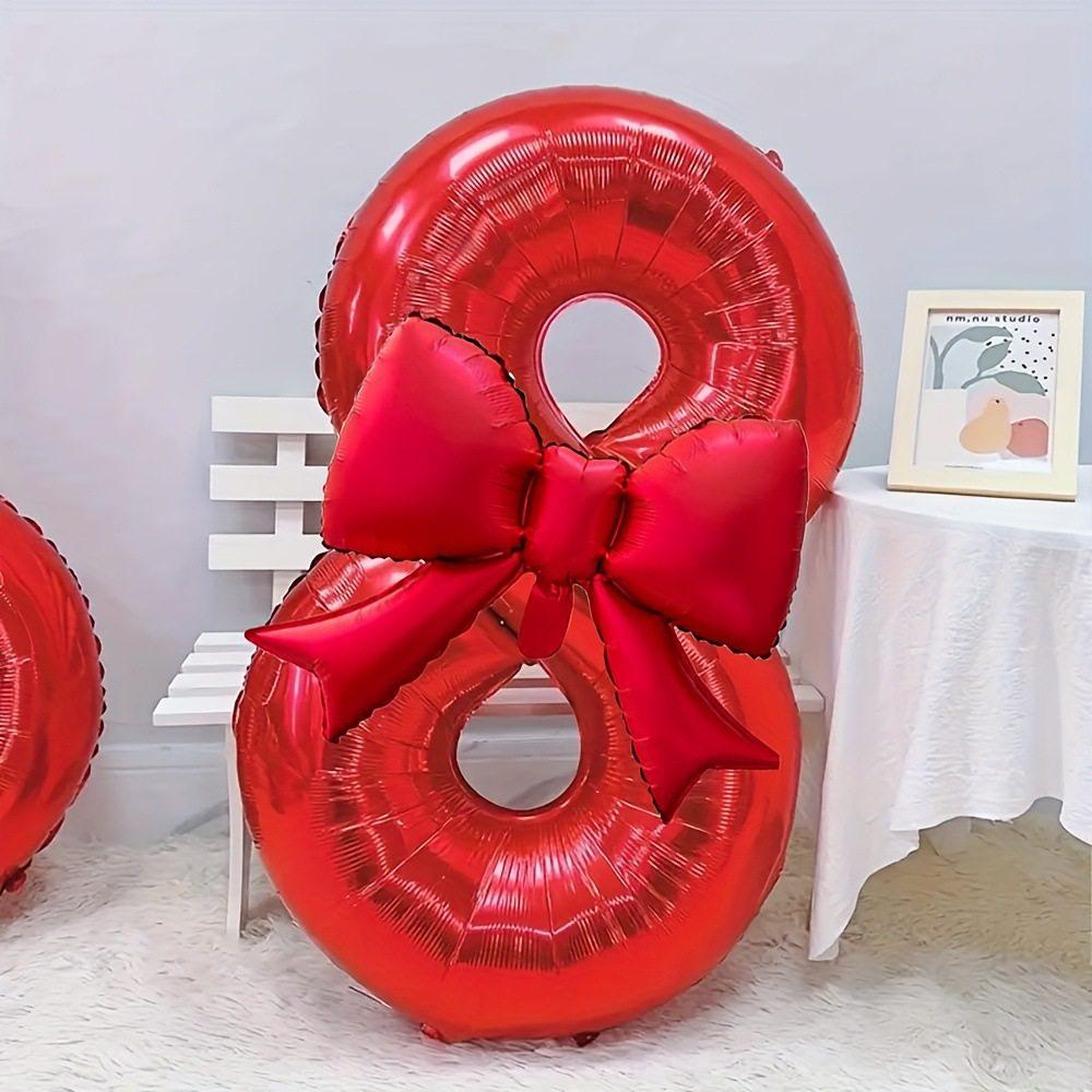Xiaohongshu 32-Inch Red Bow Balloon for Birthday & Valentine's Day Decor