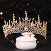 Bridal Crown Hair Ornament Blue Rhine Stone Crown Luxury Banquet Dress Crown Wedding Gold Hair Ornament Bridal Headdress