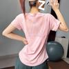 Women's Light Pink Mesh Back Sports & Yoga T-Shirt