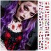 10 Sheets Waterproof Fake Bruise Scar Tattoos Scary Bloodiness Face Decorations Sticker Party